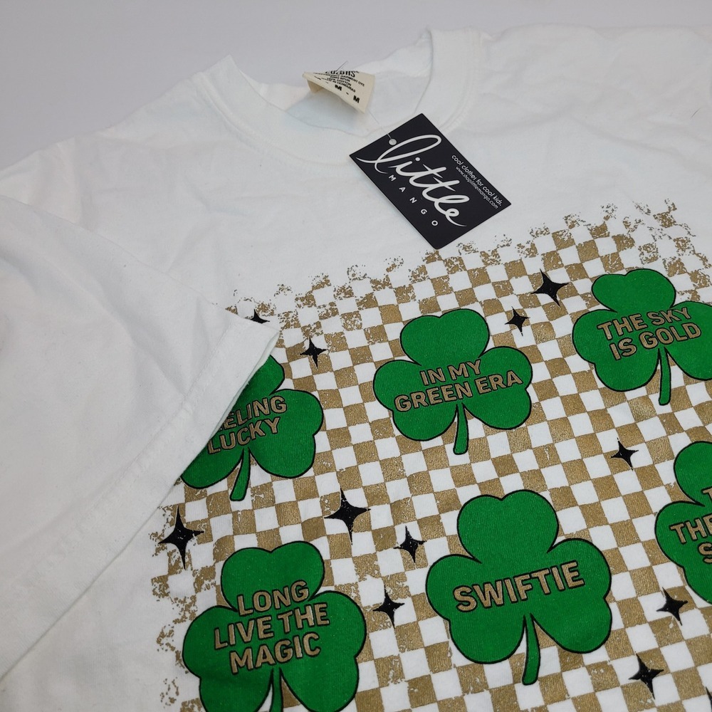 Comfort Colors Green Clovers Taylor Swift Youth's‎ T-Shirt Shirts, Size M